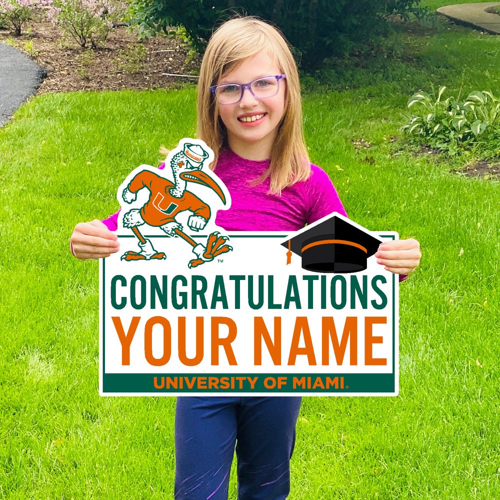 Miami Hurricanes Custom Congratulations Sebastian Lawn Sign