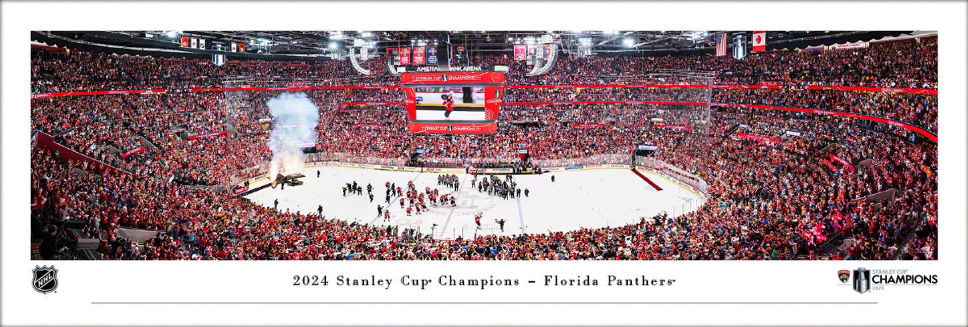 Florida Panthers 2024 Stanley Cup Champions Unframed Panoramic Picture - 13.5 x 40