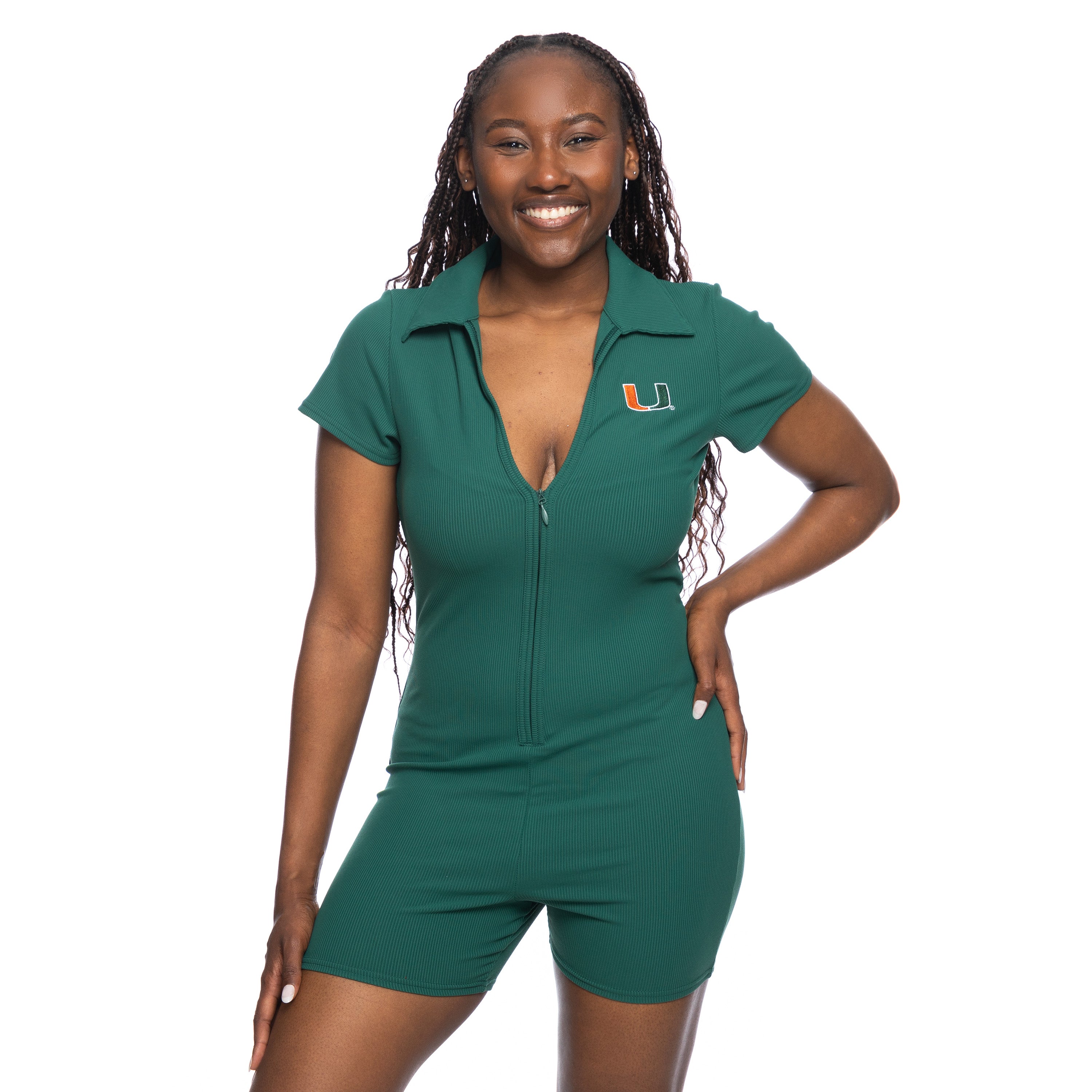 Miami Hurricanes ZooZatz U Ribbed Romper - Green