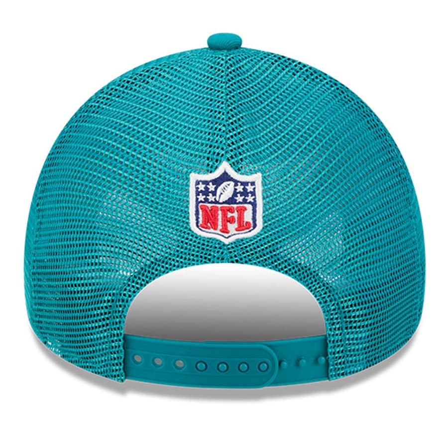 Miami Dolphins New Era 2024 Sideline Historic 9Forty Foam Adjustable Hat - Stone/Aqua