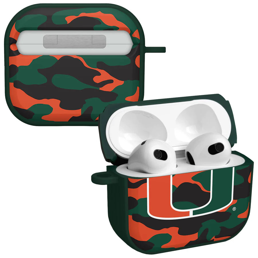 Miami Hurricanes Camo HDX Apple AirPods Generations 3 Case Cover - Camo