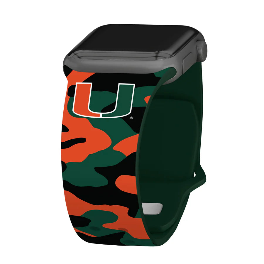 Miami Hurricanes HD Apple Watch Band- Orange/Green/Black Camo