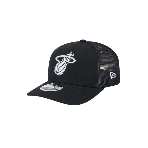 Miami Heat New Era 9Seventy Canvas Mesh Back Stretch-Snap Hat - Black