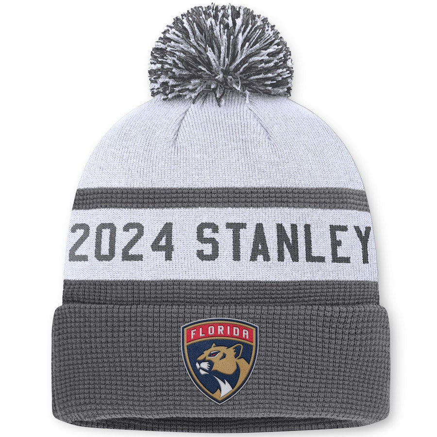 Florida Panthers 2024 Stanley Cup Champs Beanie - Gray