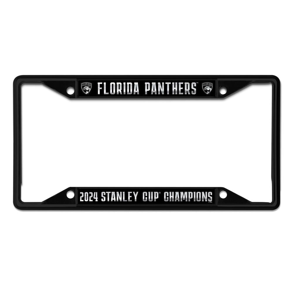 Florida Panthers 2024 Stanley Cup Champions Metal License Plate Frame - Blackout