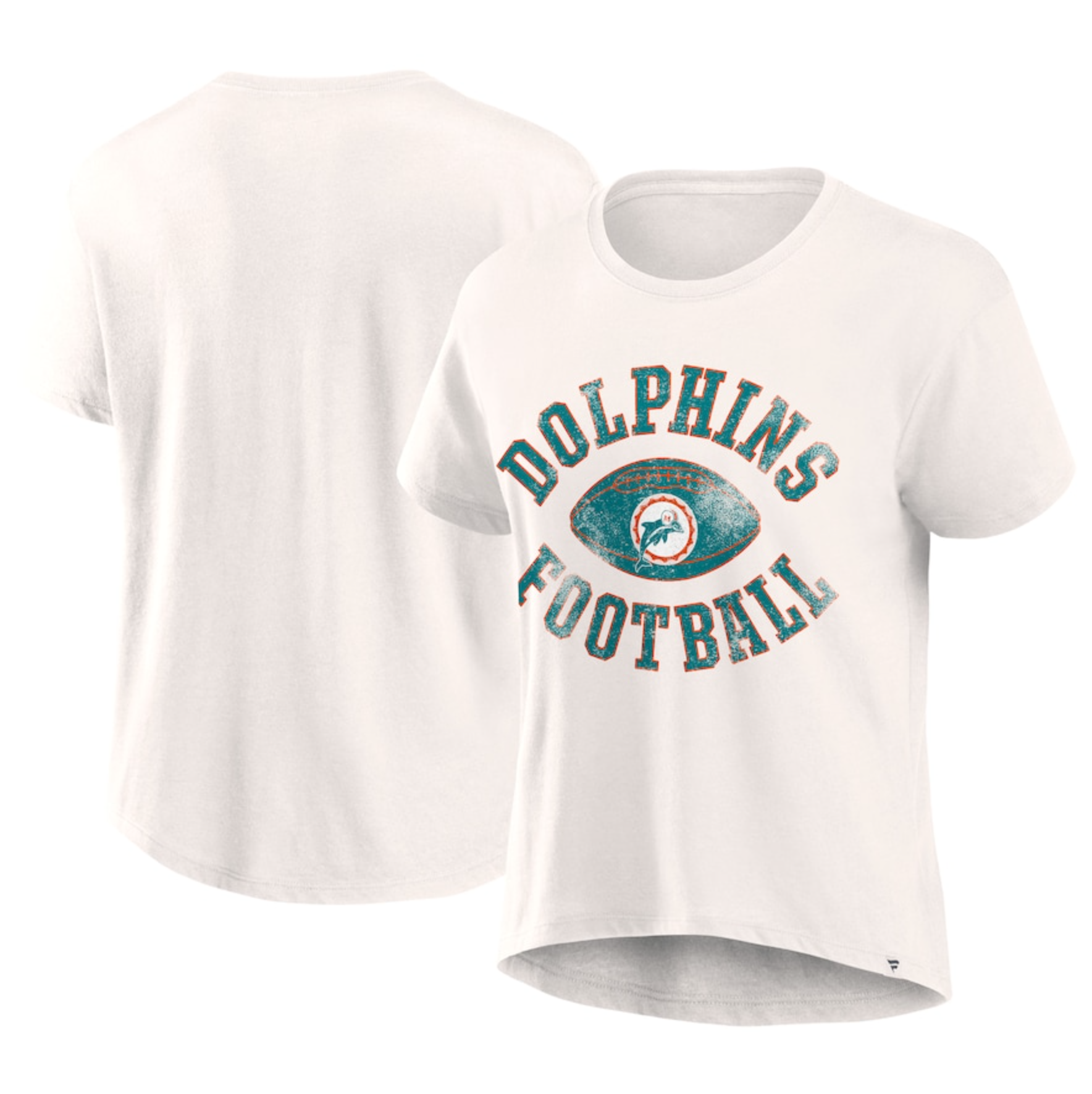 Miami Dolphins Fanatics Women's Football Home Fashion T-Shirt - Cream