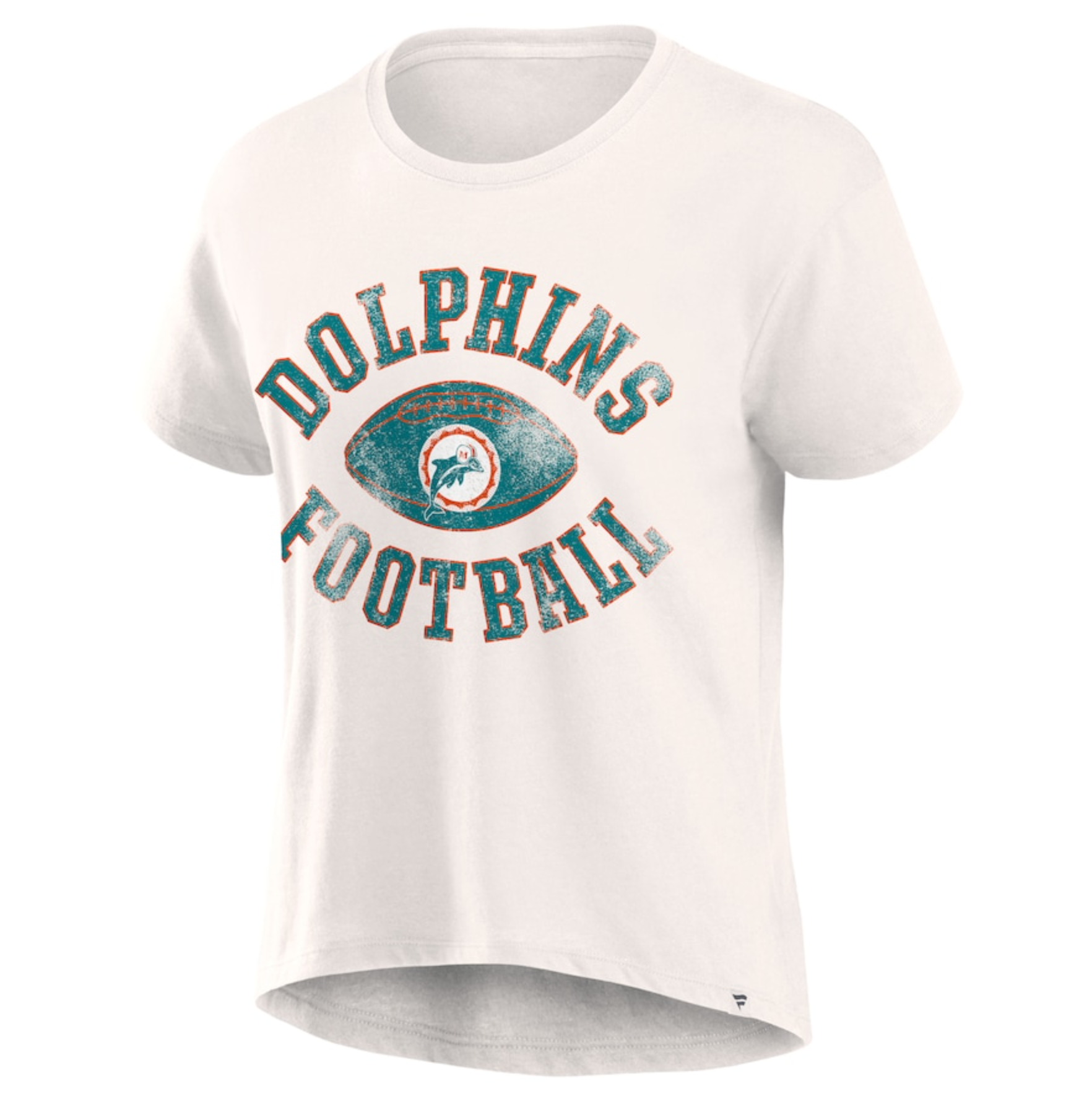 Miami Dolphins Fanatics Women's Football Home Fashion T-Shirt - Cream