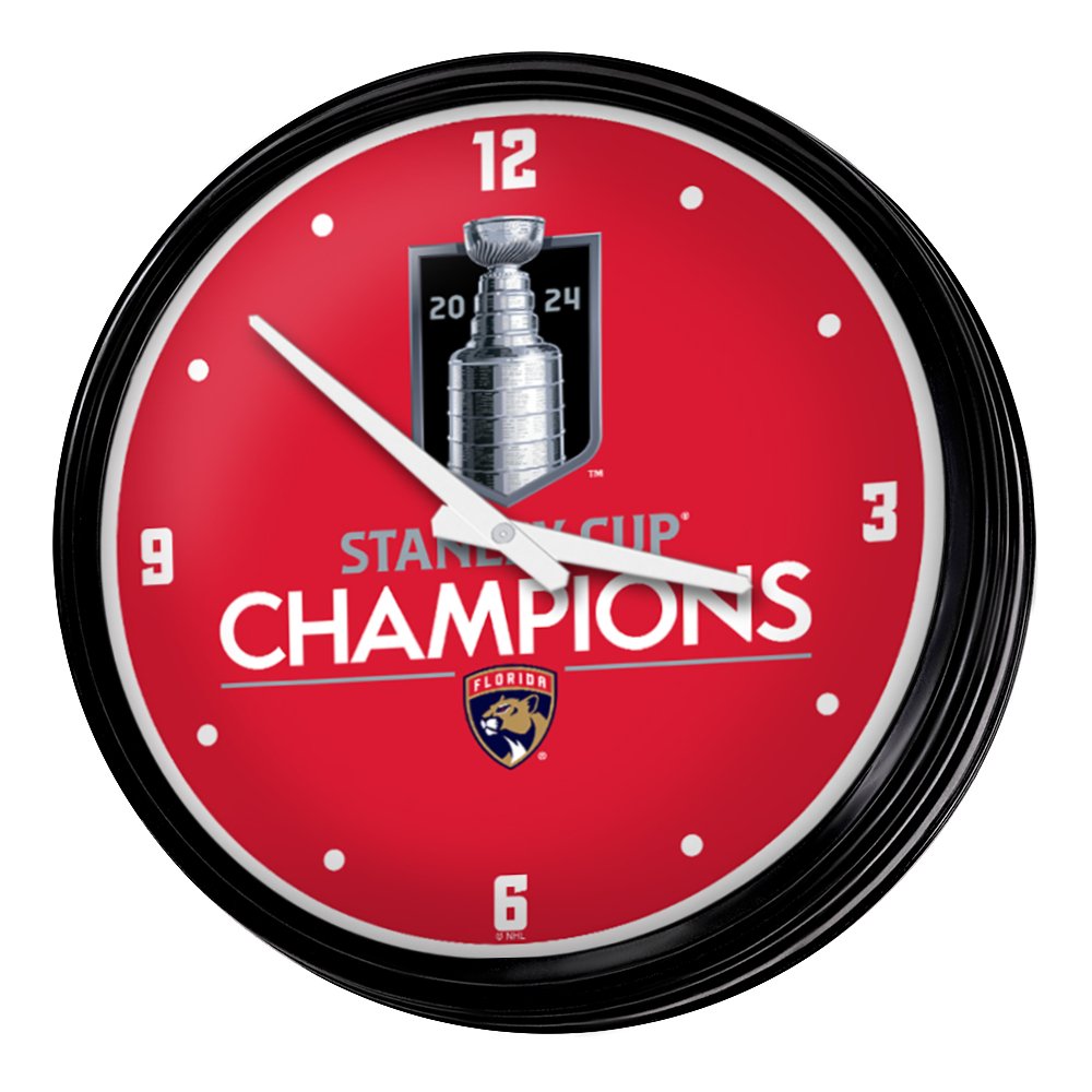 Florida Panthers: Stanley Cup Champions - Retro Lighted Wall Clock - The Fan - Brand