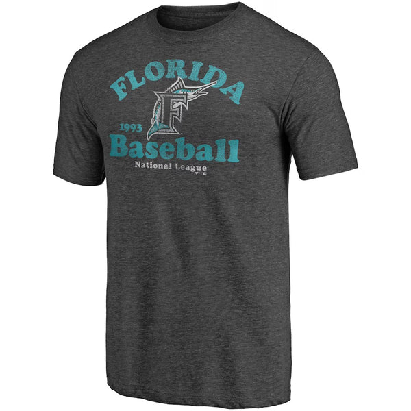 Miami Marlins 47 Brand Womens Cooperstown Throwback Hero T-Shirt - Charcoal