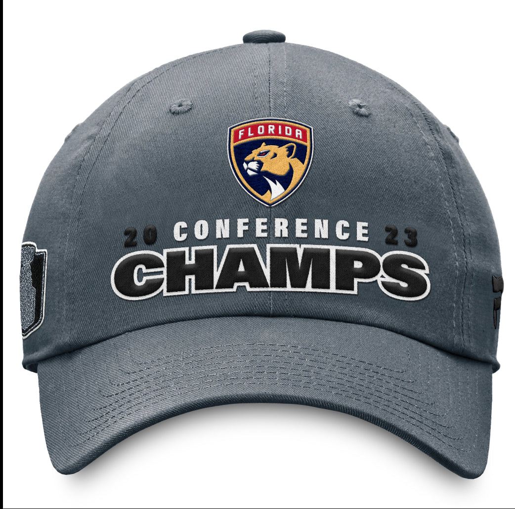 Fanatics Branded Gray, White Florida Panthers 2023 Nhl Eastern Conference  Champs Locker Room Adjustable Hat for Men
