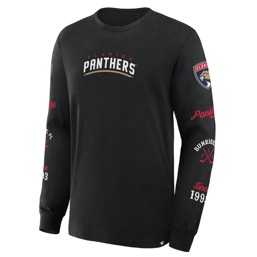 Florida Panthers Fanatics Boxed In L/S Sleeve T-Shirt - Black