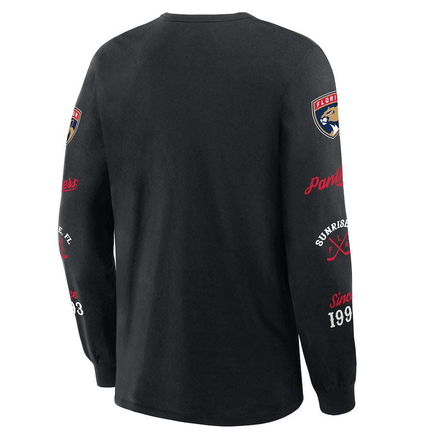 Florida Panthers Fanatics Boxed In L/S Sleeve T-Shirt - Black