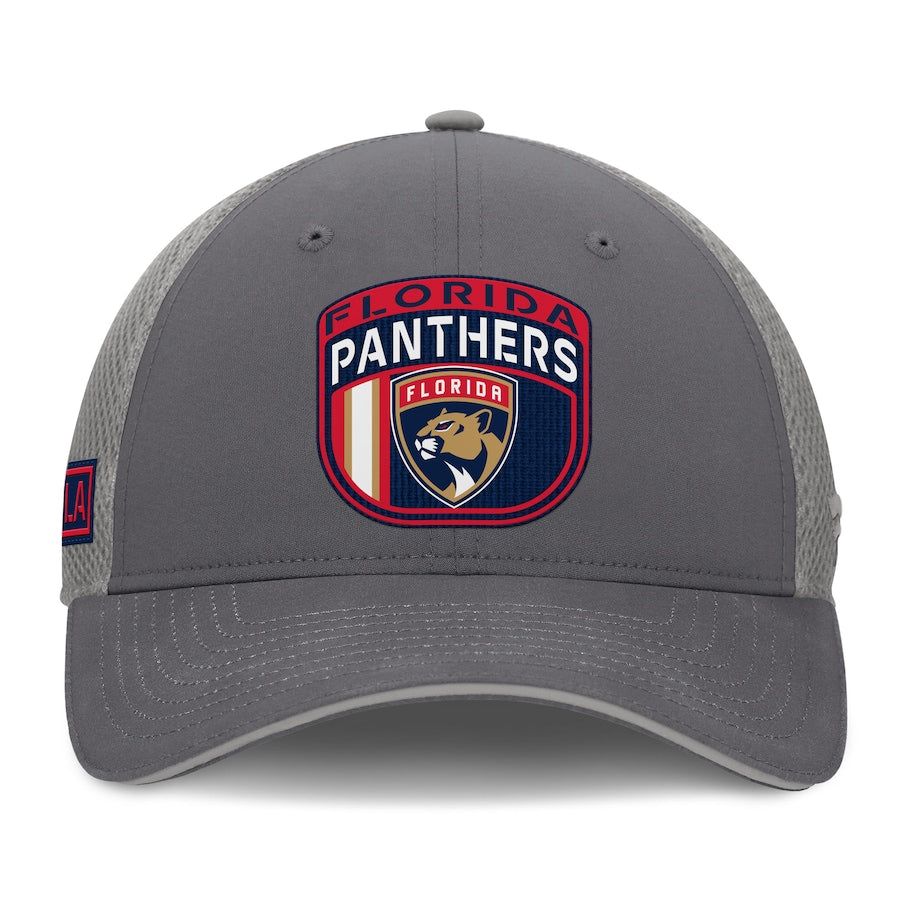 Florida Panthers Fanatics Pro Home Ice Trucker Snapback Hat - Storm Grey