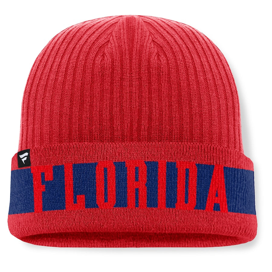 Florida Panthers Fanatics Blueliner Cuffed Beanie - Red/Navy