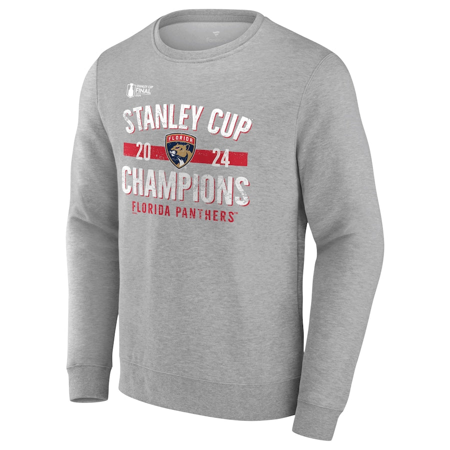 Florida Panthers 2024 Stanley Cup Champions Throwback Crew Sweatshirt -  Heather Grey