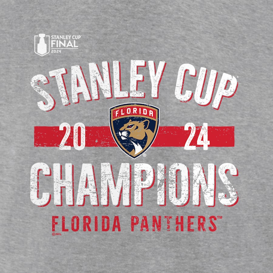 Florida Panthers 2024 Stanley Cup Champions Throwback Crew Sweatshirt -  Heather Grey