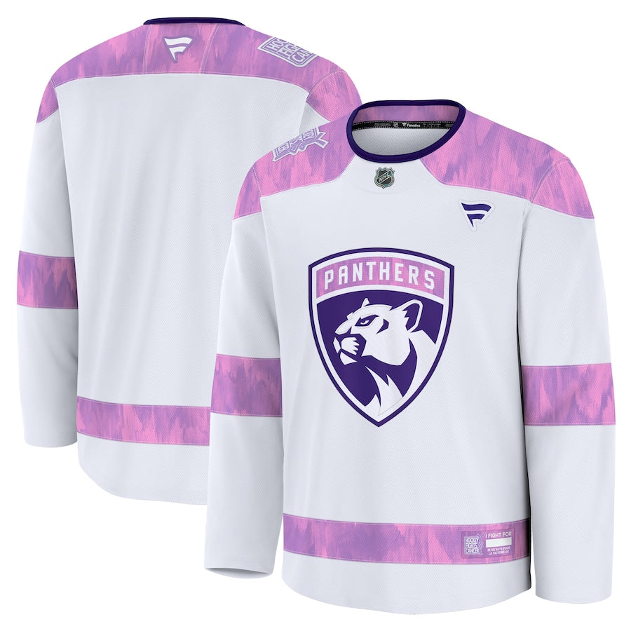 Florida Panthers Fanatics 2024 Hockey Fights Cancer Practice Jersey - White