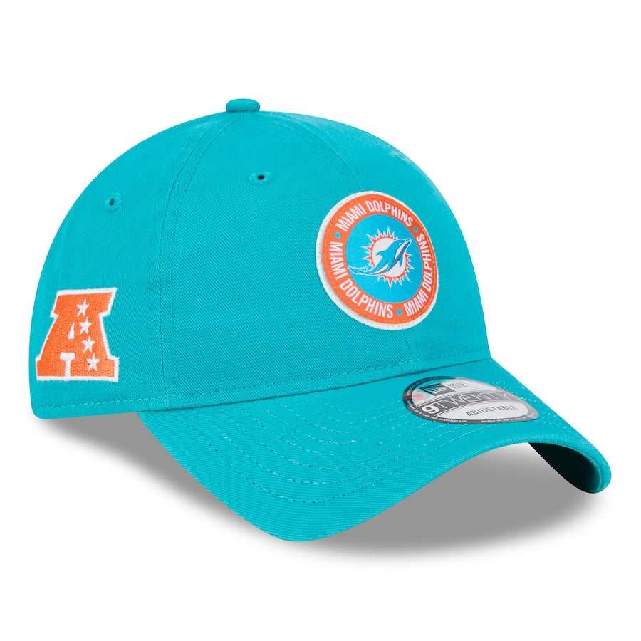 Miami Dolphins New Era 2024 Sideline 9Twenty Adjustable Hat - Aqua