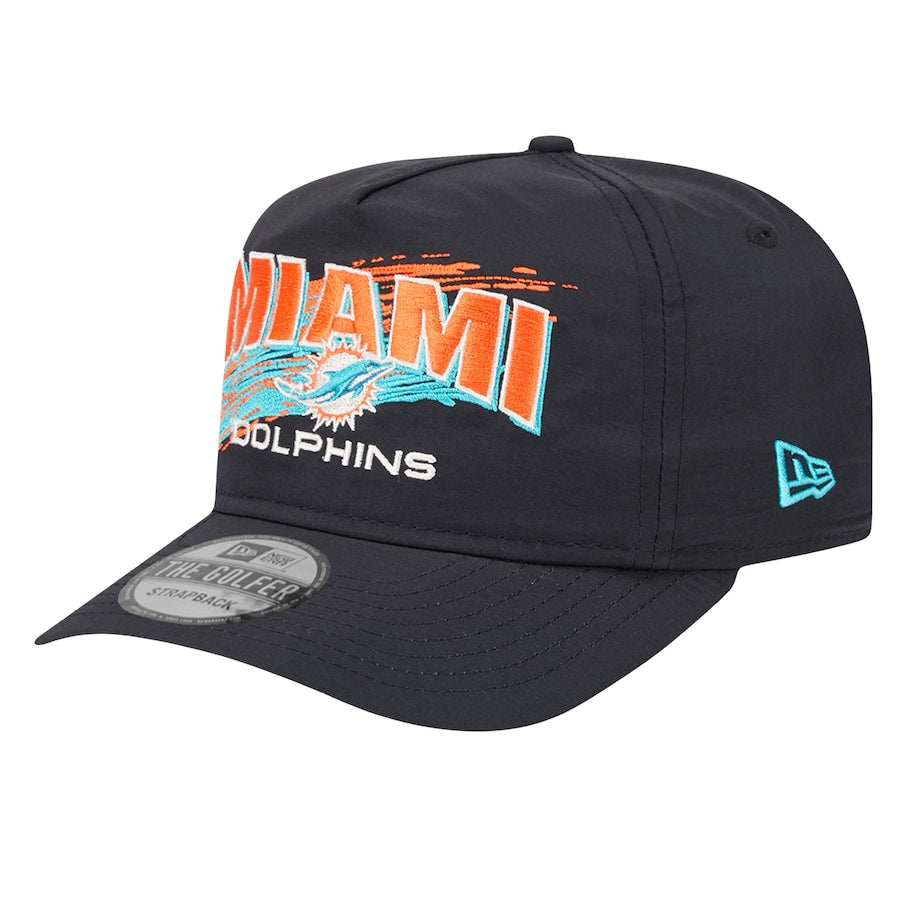 Miami Dolphins New Era 2024 Throwback Brush 'The Golfer'  Hat - Black