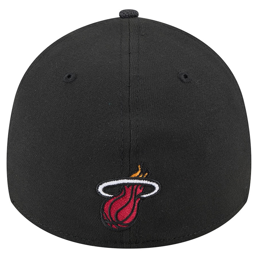 Miami Heat New Era 39THIRTY Visor Hit Stretch Fit Hat - Black