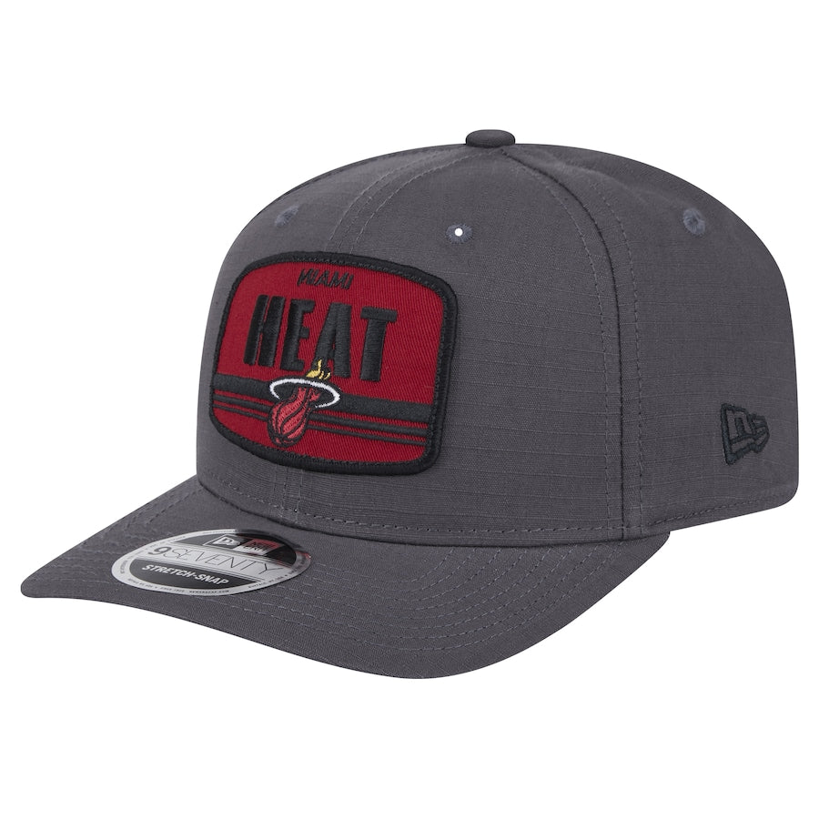 Miami Heat New Era Team Elevated Patch 9SEVENTY Adjustable Hat - Graphite