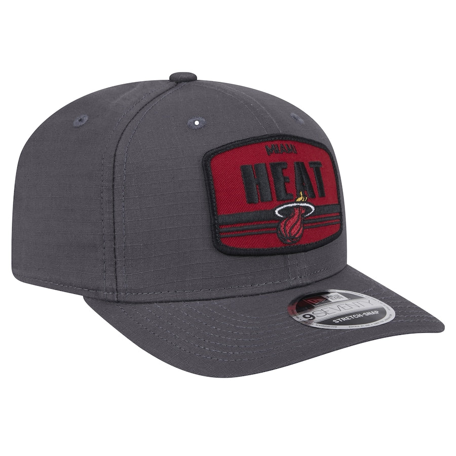 Miami Heat New Era Team Elevated Patch 9SEVENTY Adjustable Hat - Graphite