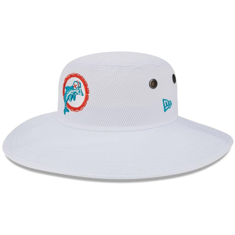 New Era Men's White Miami Dolphins 2023 NFL Training Camp Throwback Panama Bucket Hat