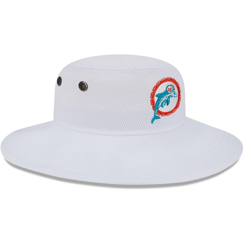 New Era Men's White Miami Dolphins 2023 NFL Training Camp Throwback Panama Bucket Hat