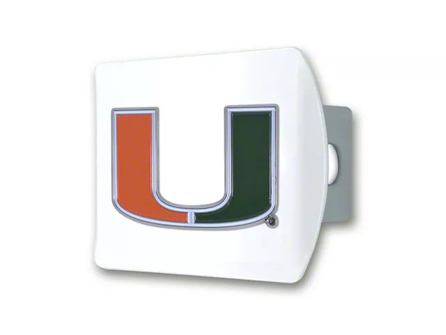 Miami Hurricanes Heavy Duty  Color Hitch - White