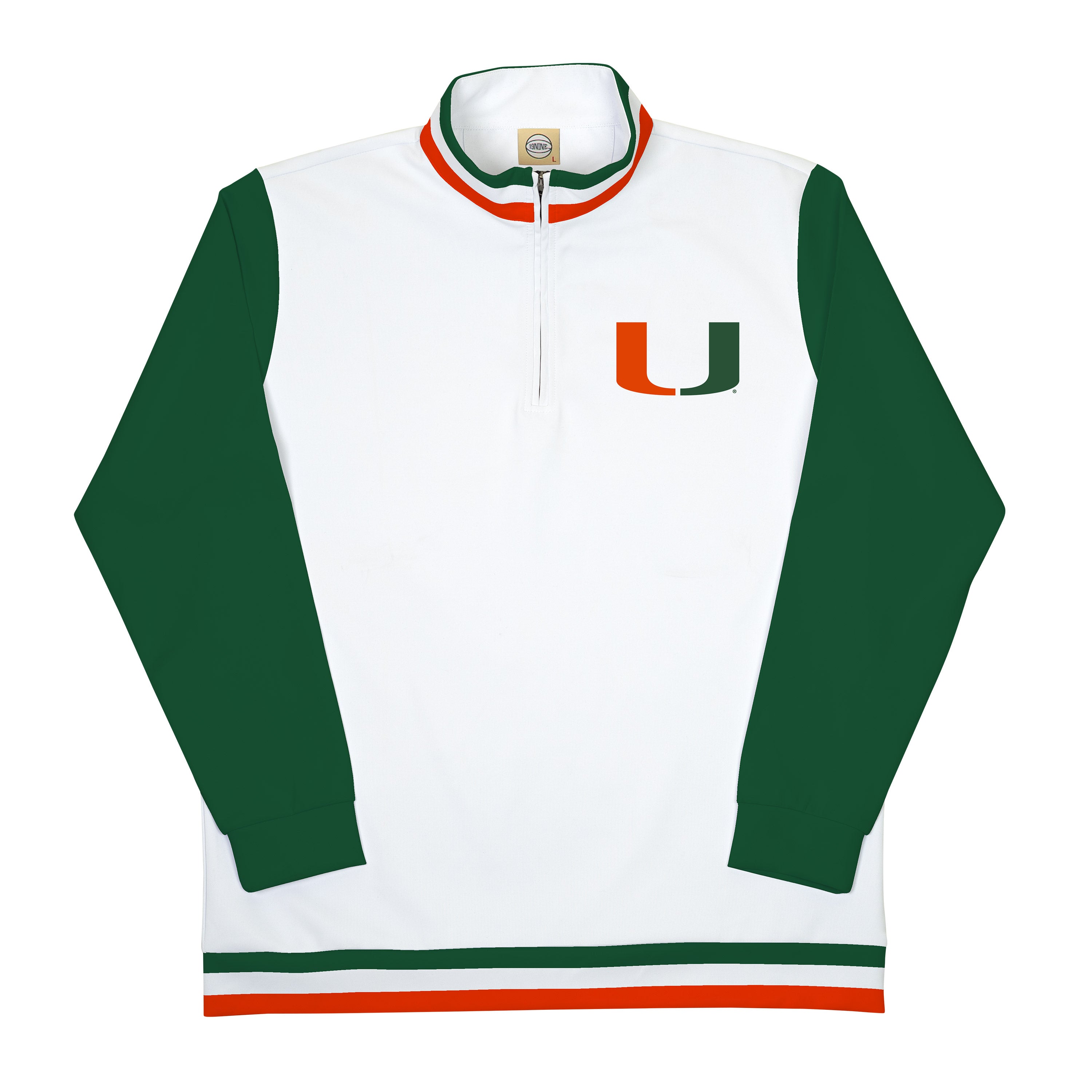 Miami Hurricanes 19Nine 1/4 Zip Warm Up Jacket - White