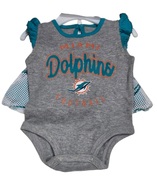 Miami Dolphins 3 Piece Creeper Set with Skirt and Booties