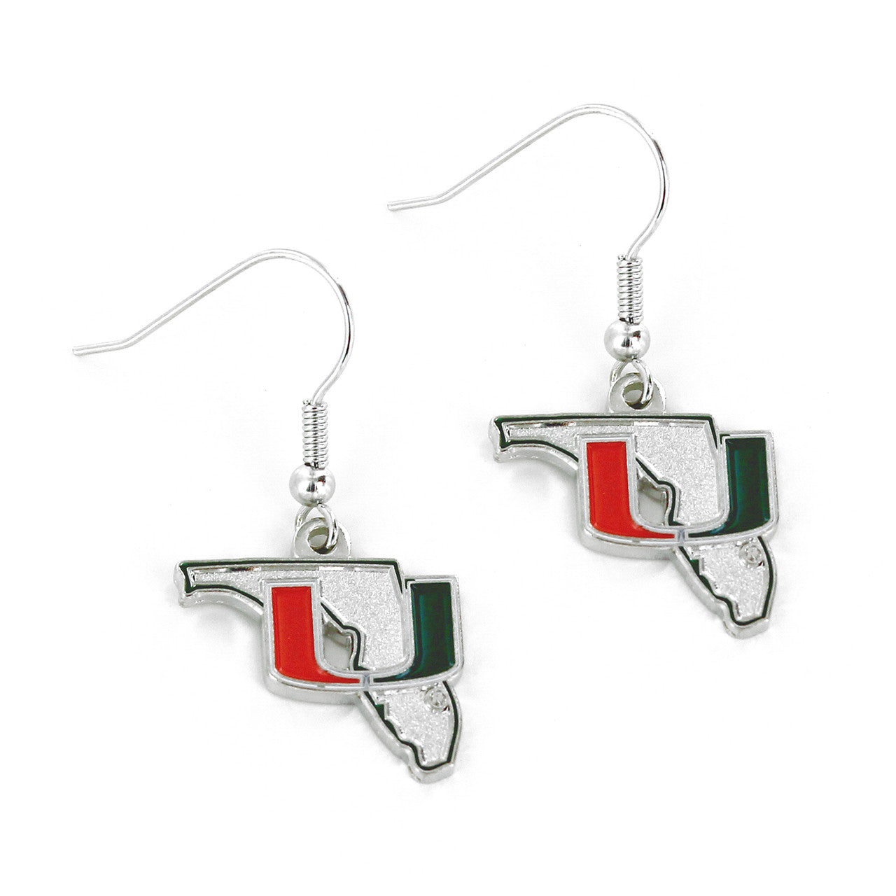 Miami Hurricanes Miami State Design Earrings