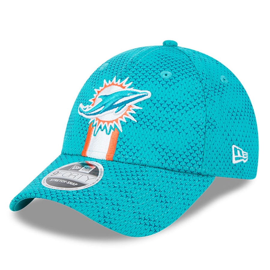 Miami Dolphins New Era 2024 Kids Sideline 9Forty Adjustable Stretch-Snapback Hat - Aqua