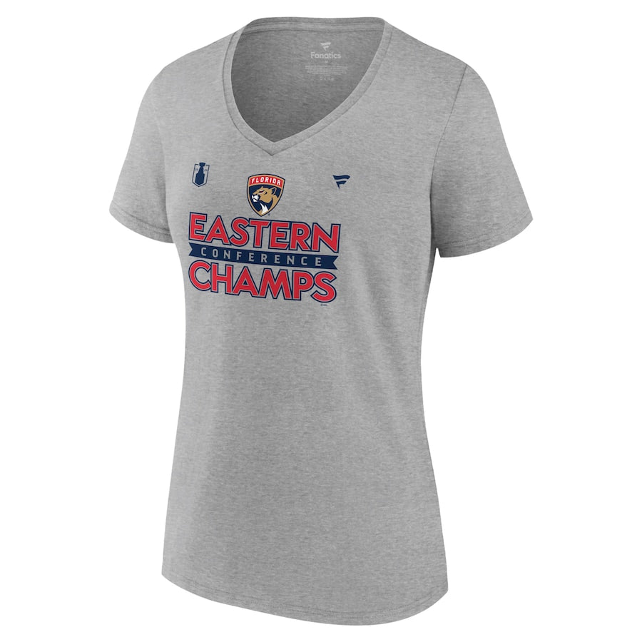 Florida Panthers 2024 Women's Eastern Conference Champions Locker Room T-Shirt - Grey