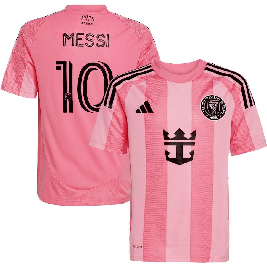 Lionel Messi Inter Miami CF adidas Youth 2025 Euforia Replica Player Jersey - Light Pink