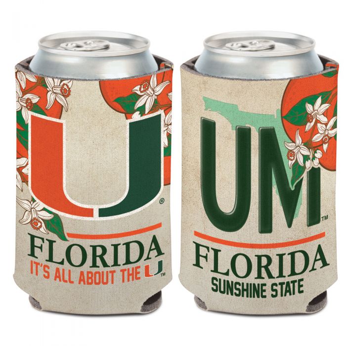 Miami Hurricanes 2-Sided Sunshine State Can Koozie