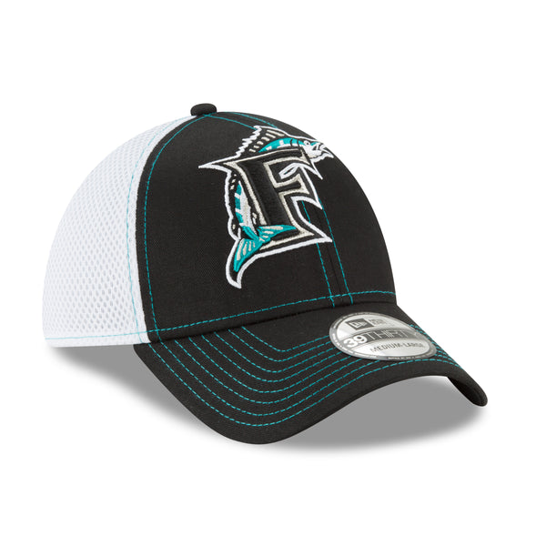 Miami Marlins New Era Team Neo Mega Retro Logo 39Thirty Flex Hat