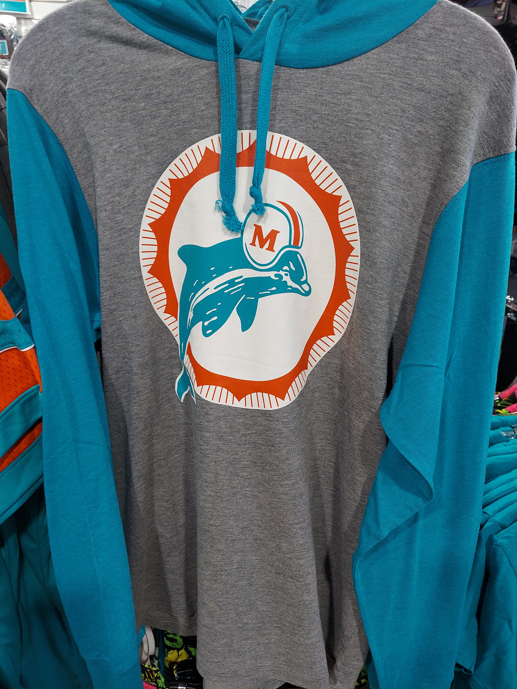 '47 Miami Dolphins Pop Shadow Imprint Super Rival L/S T-Shirt - Black 2XL