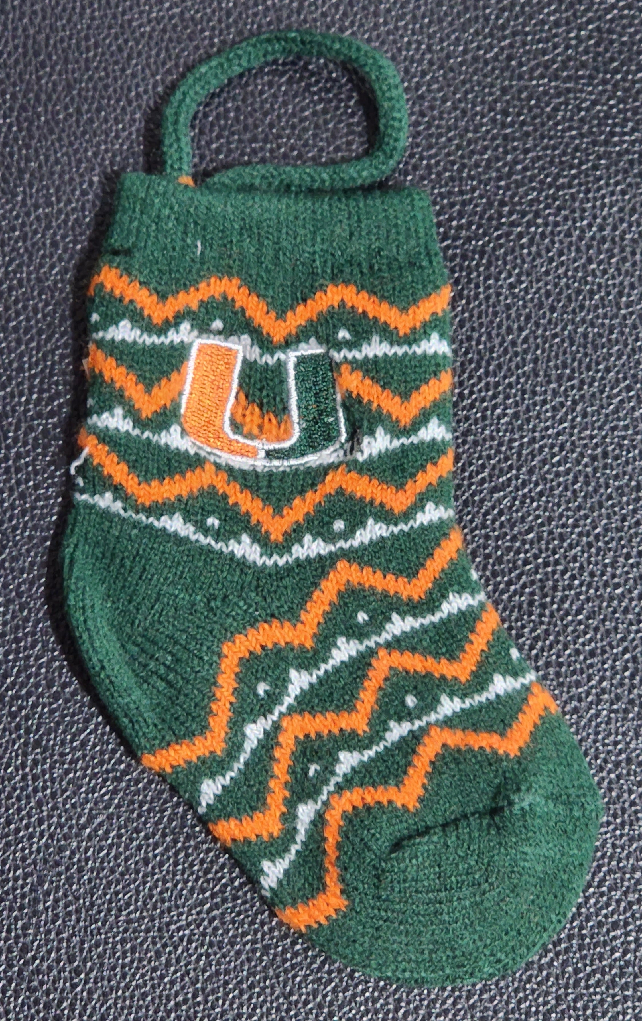 Miami Hurricanes Mini Knit Stocking Ornament