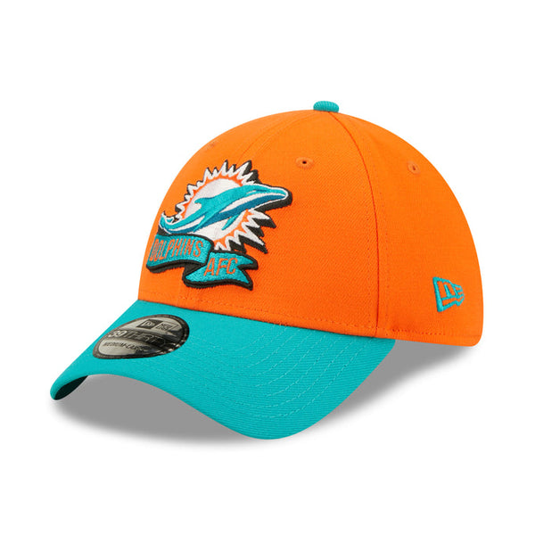 Miami Dolphins New Era Flipside 2Tone 59FIFTY Fitted Hat - Aqua/Orange