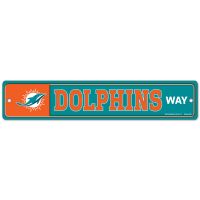 Miami Dolphins "Dolphins Way" Plastic Sign - 3.75" x 19"