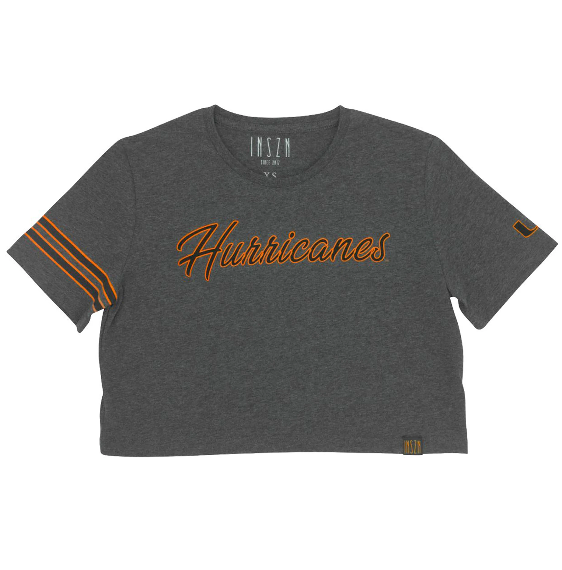 Miami Hurricanes INSZN Crop Top T-Shirt - Charcoal Grey