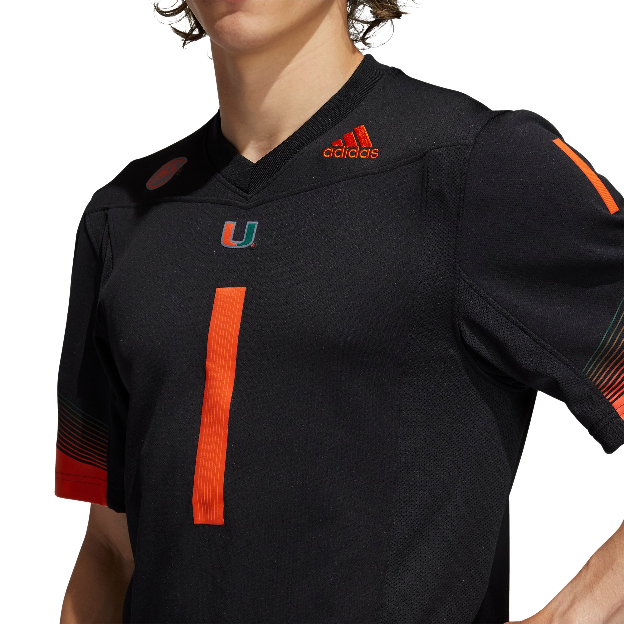 Men's adidas Orange Miami Hurricanes Replica V-Neck Baseball Jersey