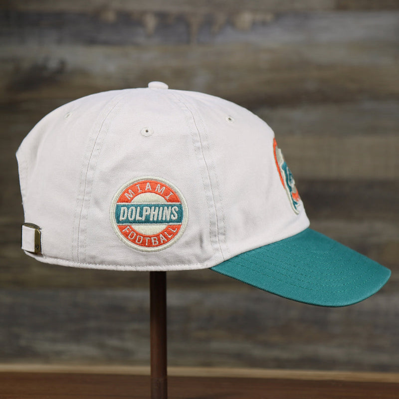 Men's '47 Cream/Aqua Miami Dolphins Sidestep Clean Up Adjustable Hat