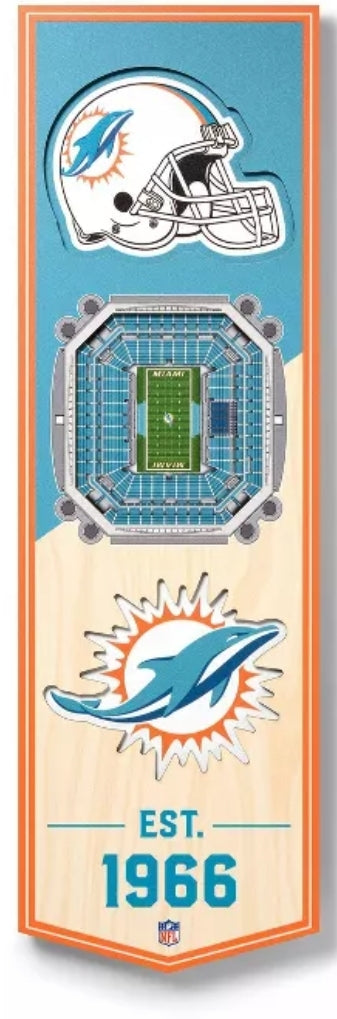 Miami Dolphins Hard Rock Stadium 3D Wood Stadium Replica — 3D WOOD