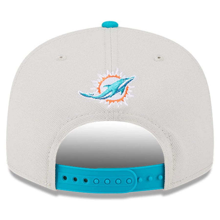 Men's New Era Aqua Miami Dolphins A-Frame 9FIFTY Snapback Trucker Hat