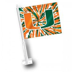 Miami Hurricanes Car Flag - Tie Dye - CanesWear at Miami FanWear Automobile Accessories JayMac Sports CanesWear at Miami FanWear