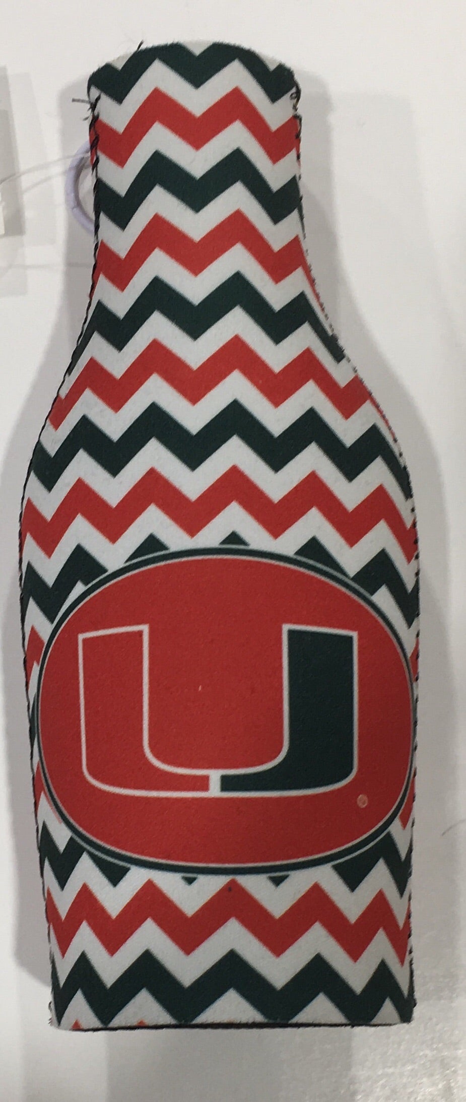 Miami Hurricanes Chevron Bottle Koozie