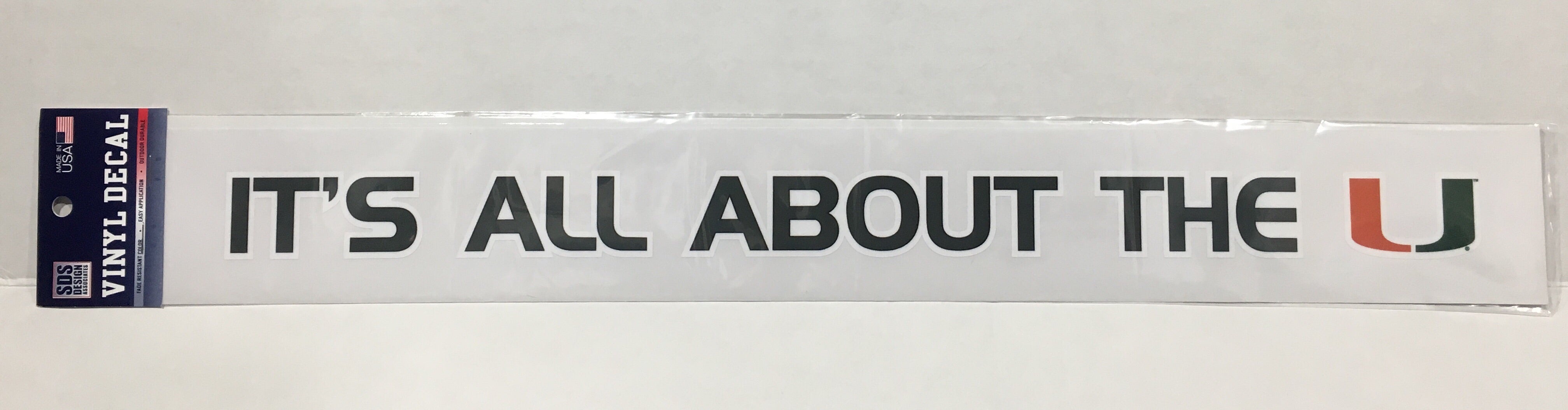 Miami Hurricanes 20" It's All About The U Text Decal