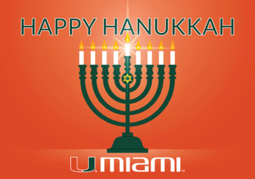 Miami Hurricanes Hanukkah Greeting Card #2